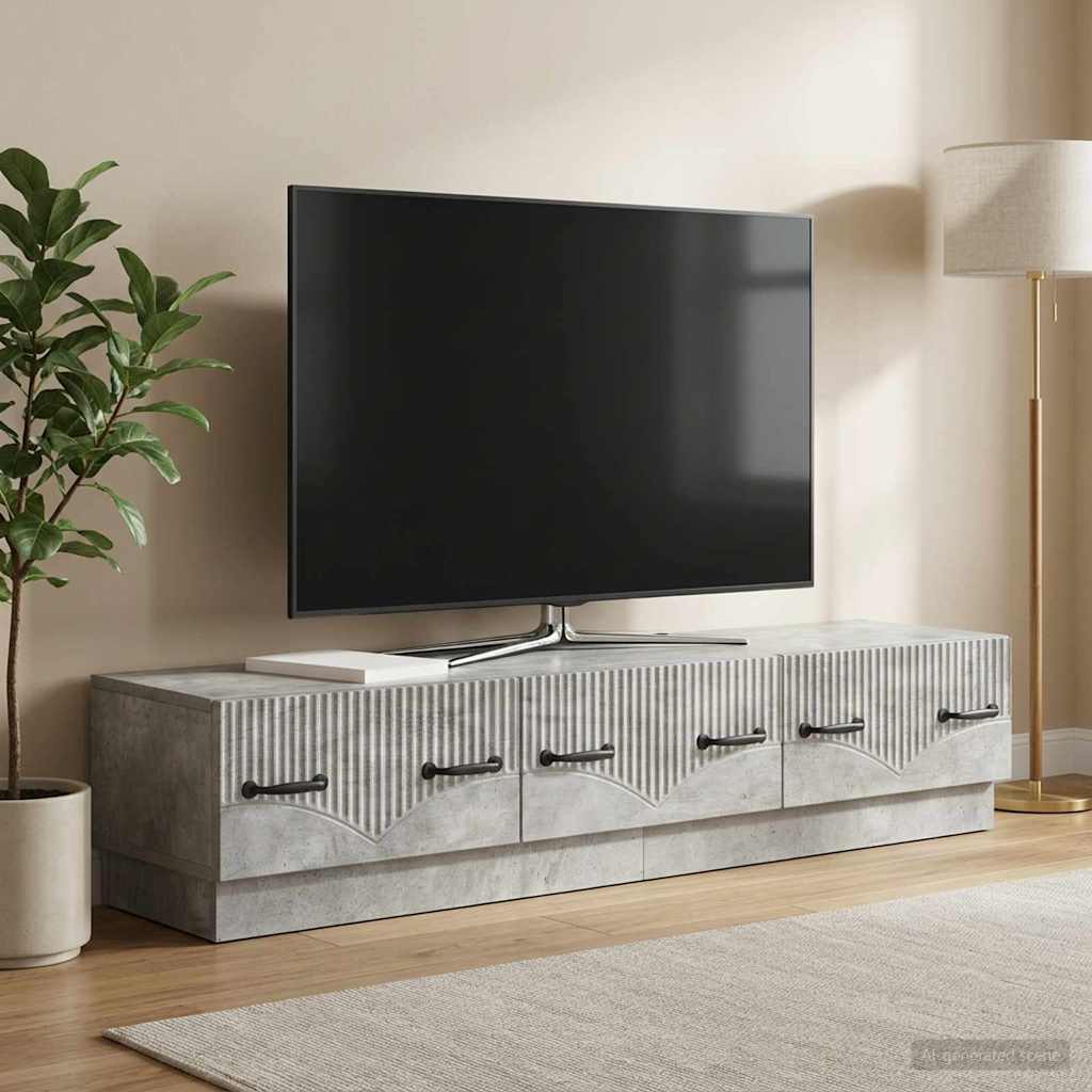 TV-Schränk Betongrau 147 x 34,5 x 27 cm Holzwerkstoff