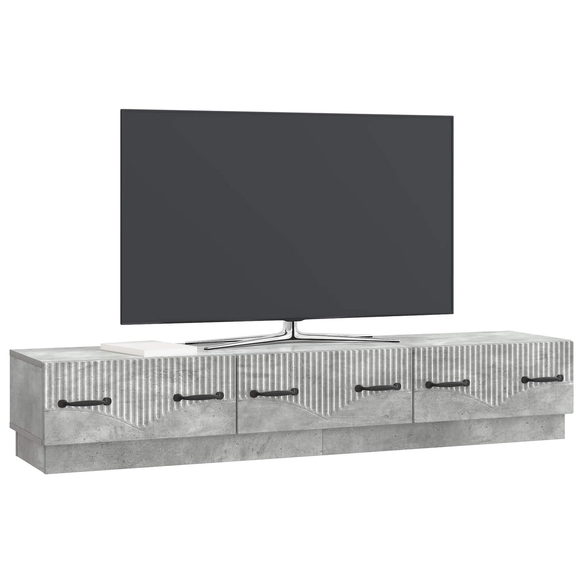 TV-Schränk Betongrau 147 x 34,5 x 27 cm Holzwerkstoff