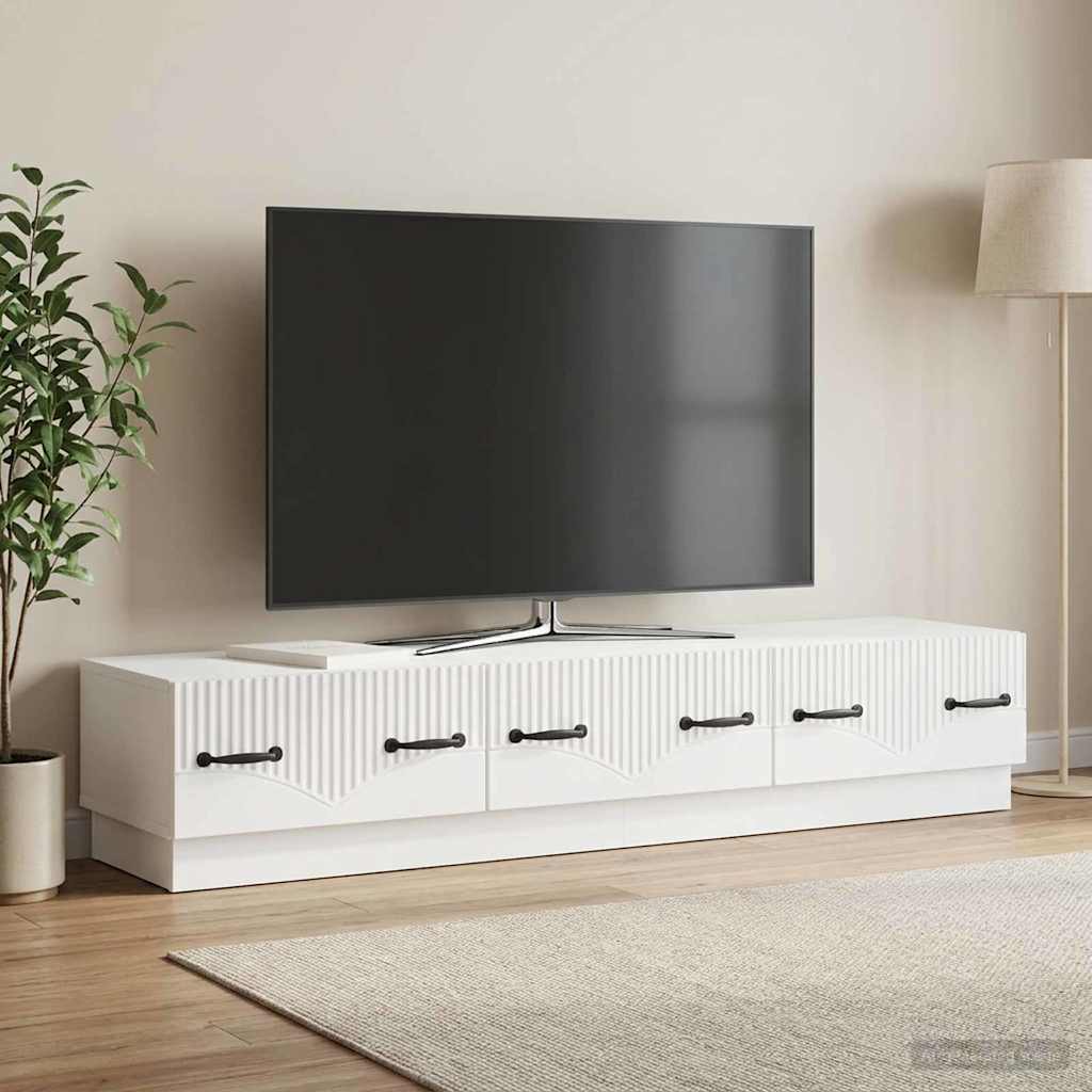 TV-Schränk Hochglanz Weiß 147 x 34,5 x 27 cm Holzwerkstoff