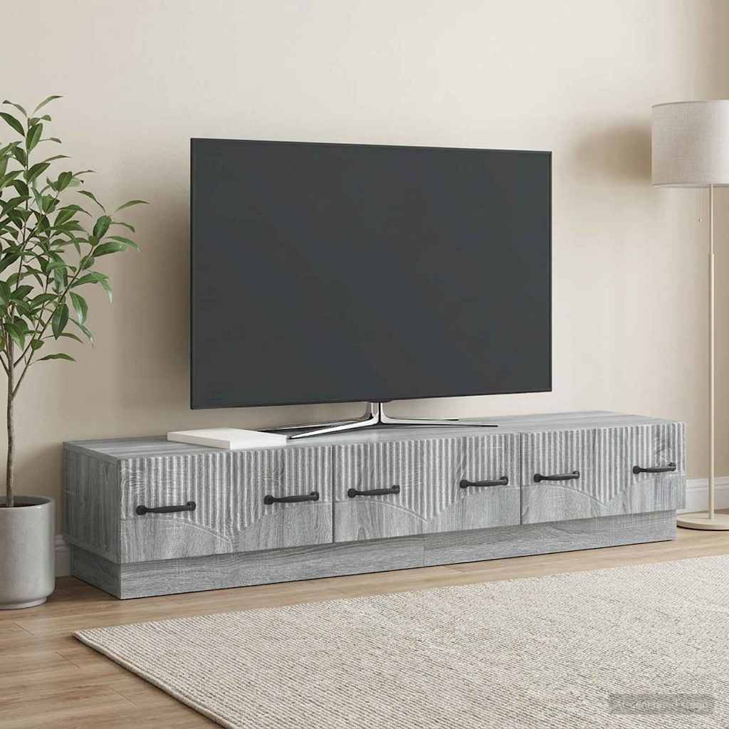 TV-Schränk Graues Sonoma 147 x 34,5 x 27 cm Holzwerkstoff