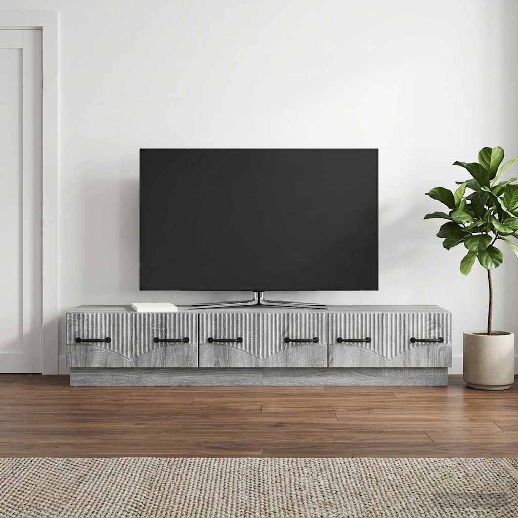 TV-Schränk Graues Sonoma 147 x 34,5 x 27 cm Holzwerkstoff