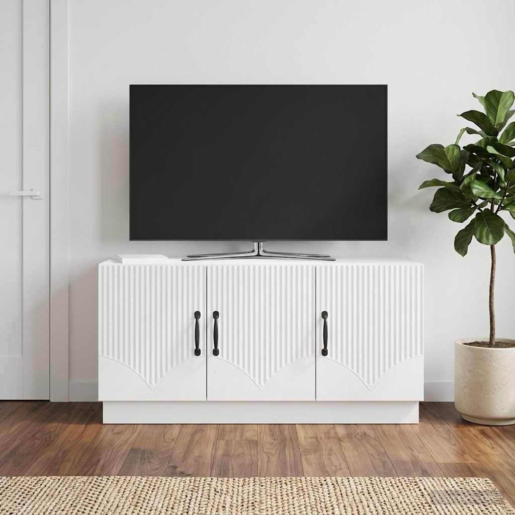 TV-Schränk Hochglanz Weiß 99 x 34,5 x 47 cm Holzwerkstoff