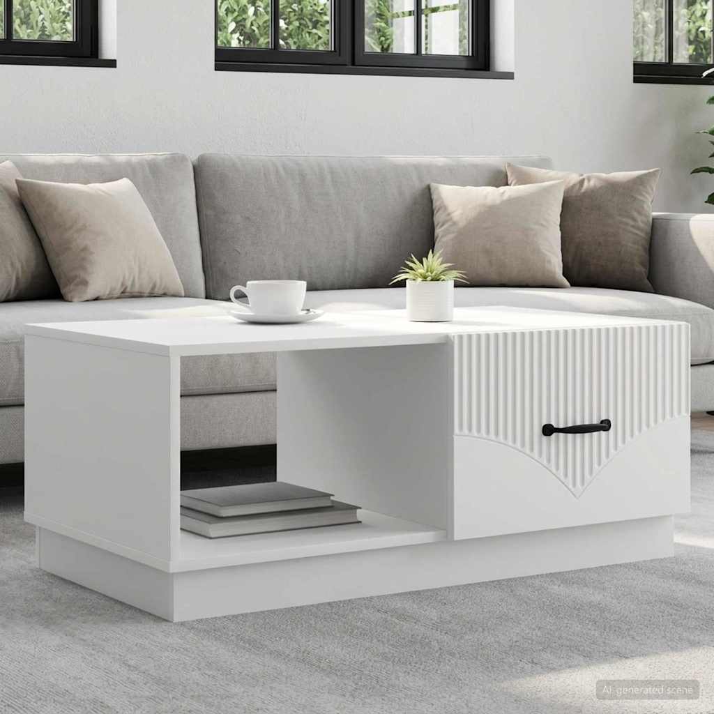 Couchtisch Weiß 90 x 50 x 37 cm Holzwerkstoff