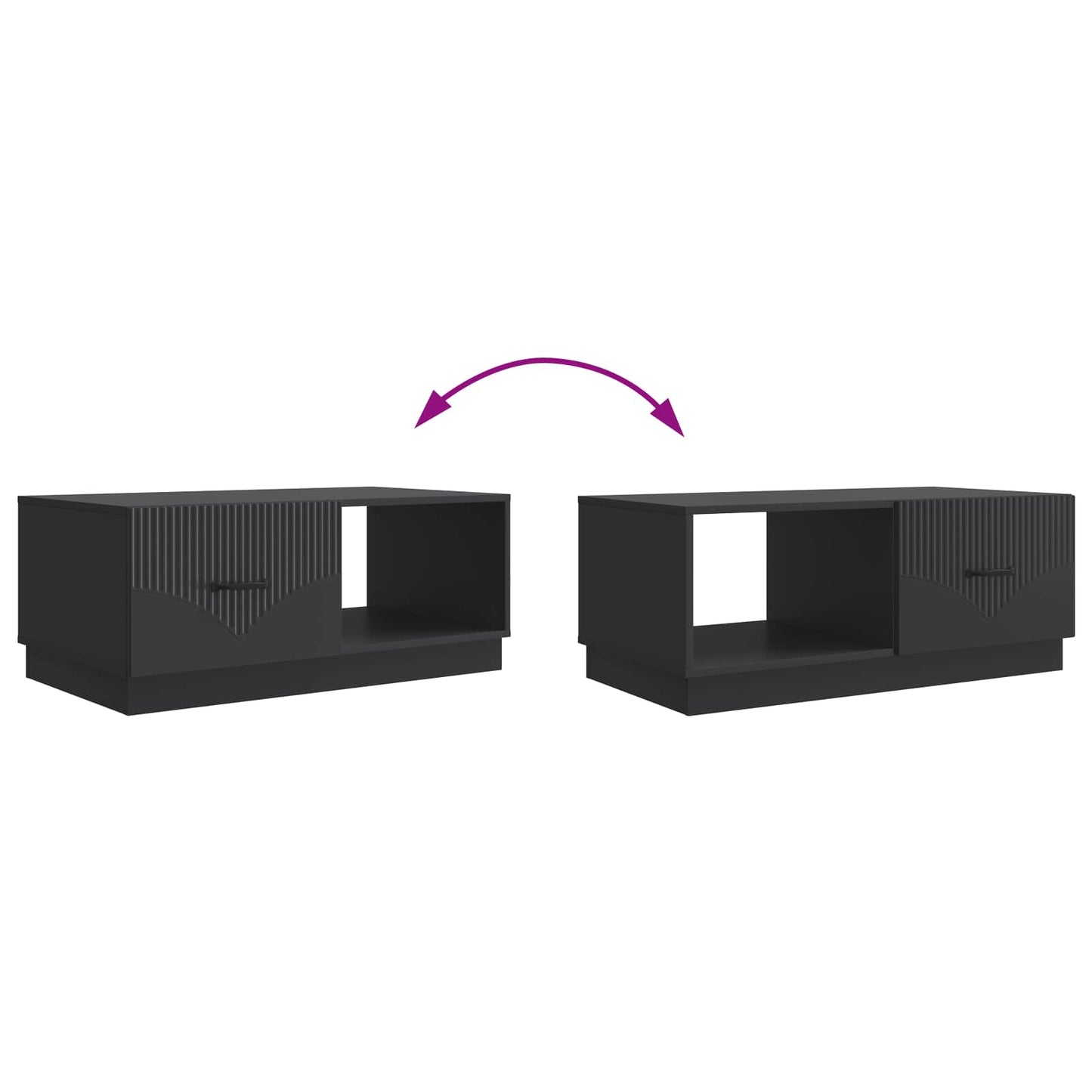 Couchtisch Schwarz 90 x 50 x 37 cm Holzwerkstoff