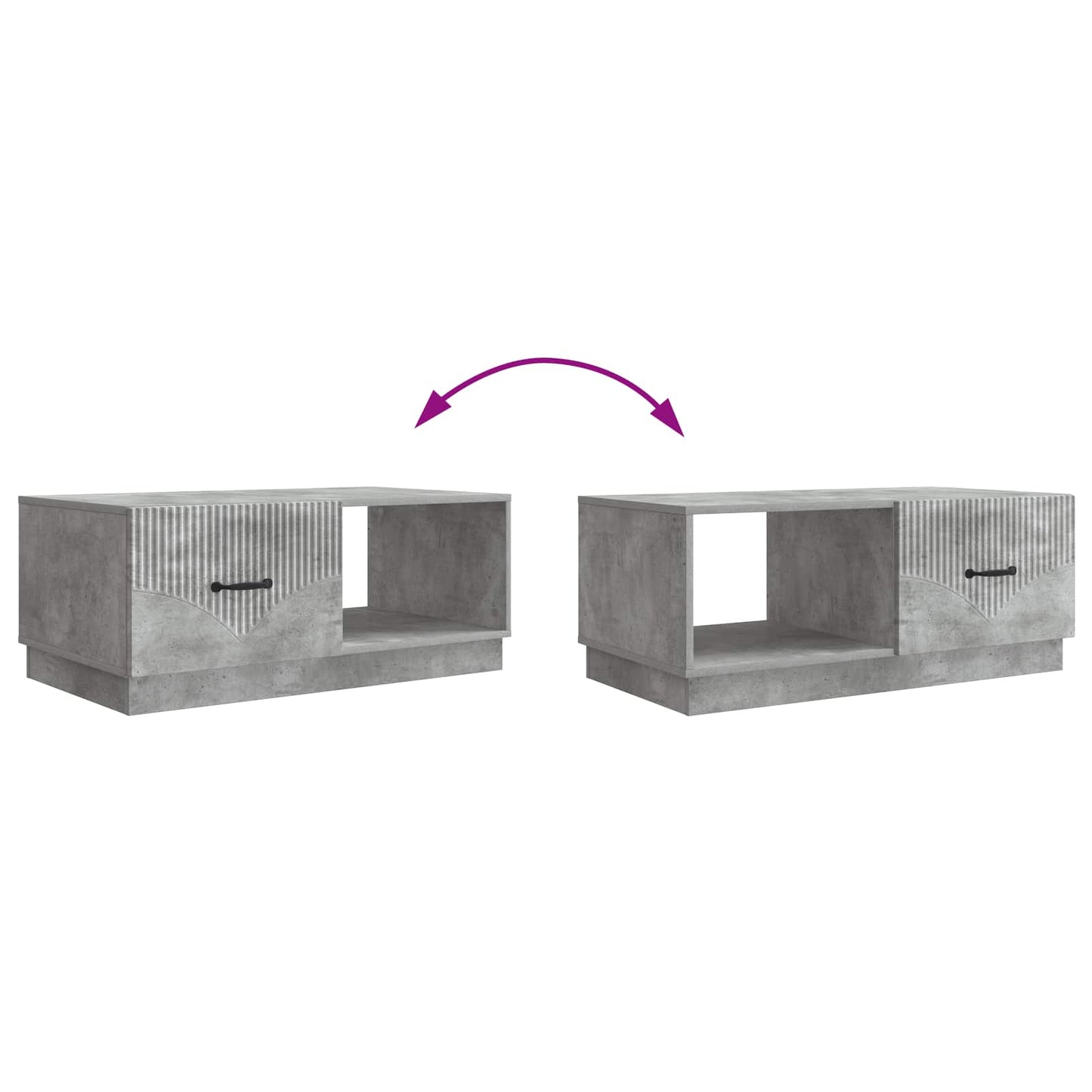 Couchtisch Betongrau 90 x 50 x 37 cm Holzwerkstoff