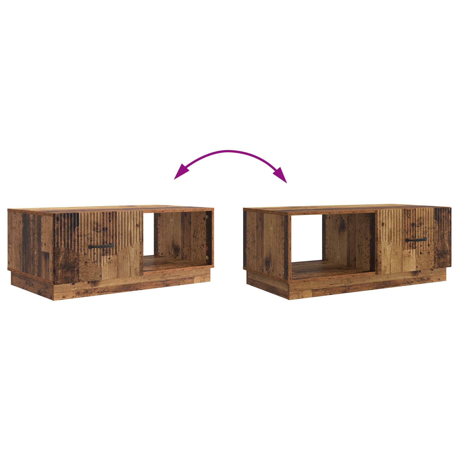 Couchtisch Altholz 90 x 50 x 37 cm Holzwerkstoff