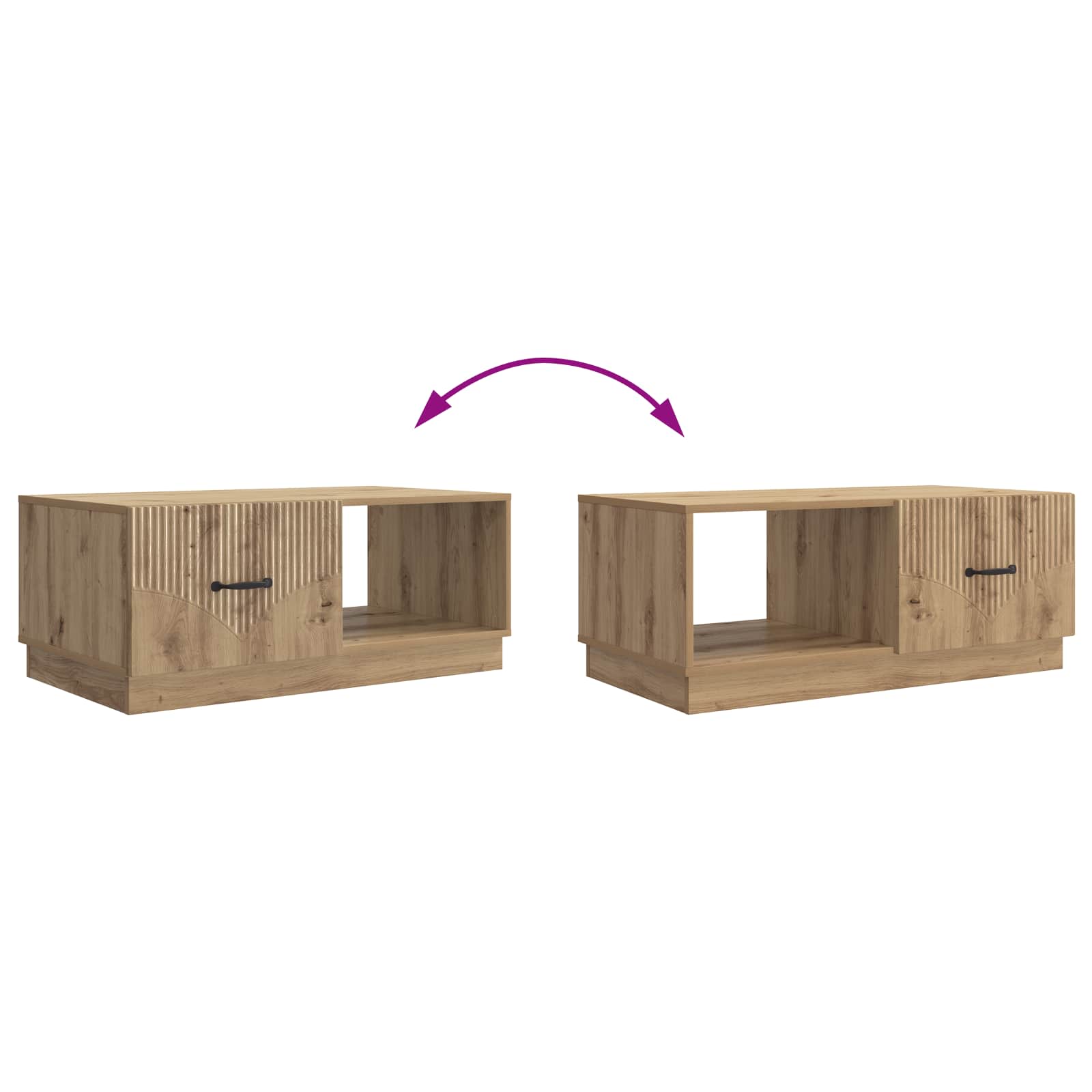 Couchtisch Artisan-Eiche 90 x 50 x 37 cm Holzwerkstoff