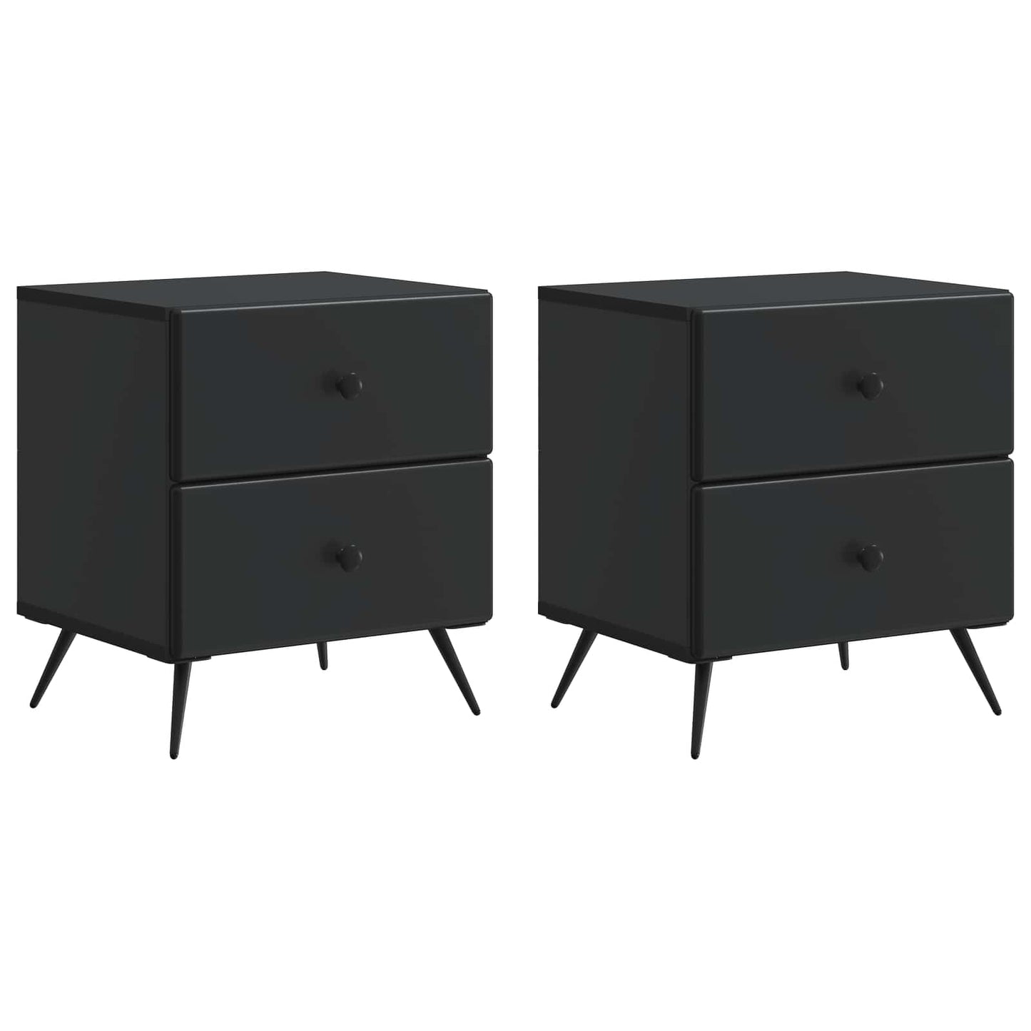 Nachttisch 2 Stk. Schwarz 43 x 34,5 x 47,5 cm Holzwerkstoff
