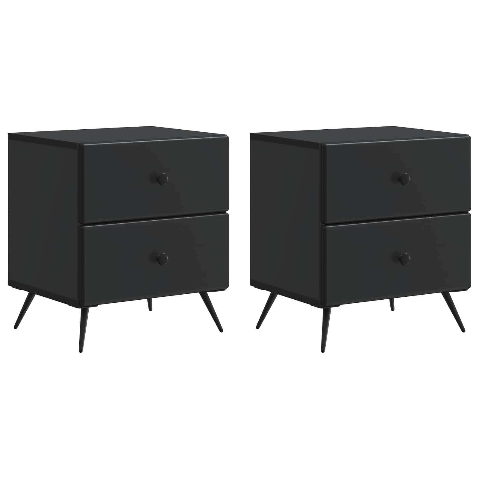 Nachttisch 2 Stk. Schwarz 43 x 34,5 x 47,5 cm Holzwerkstoff