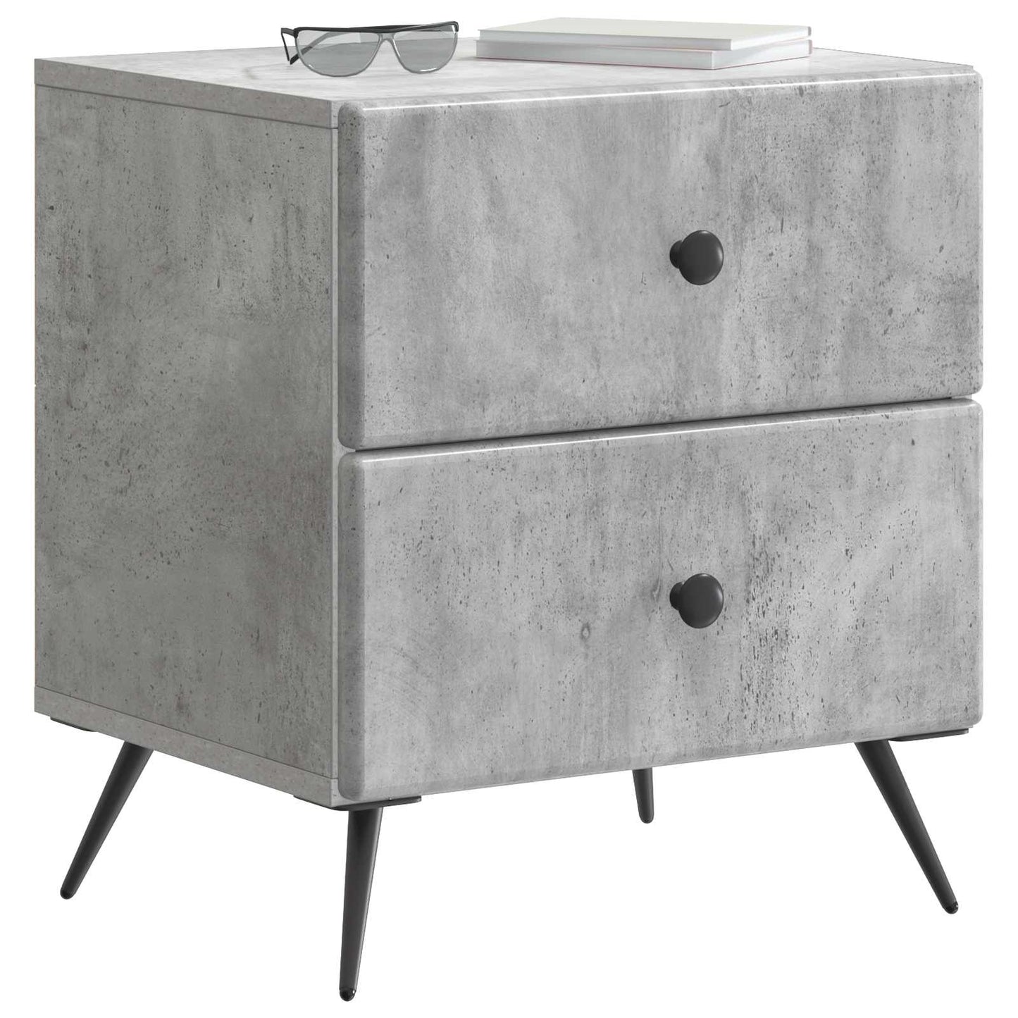 Nachttisch Betongrau 43 x 34,5 x 47,5 cm Holzwerkstoff