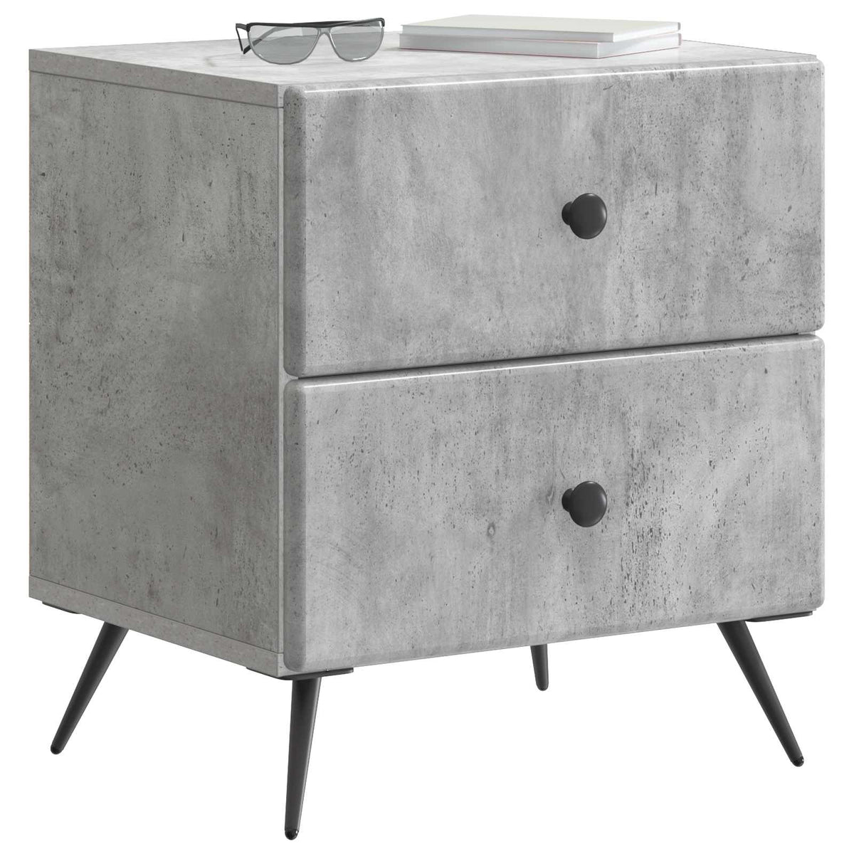 Nachttisch Betongrau 43 x 34,5 x 47,5 cm Holzwerkstoff