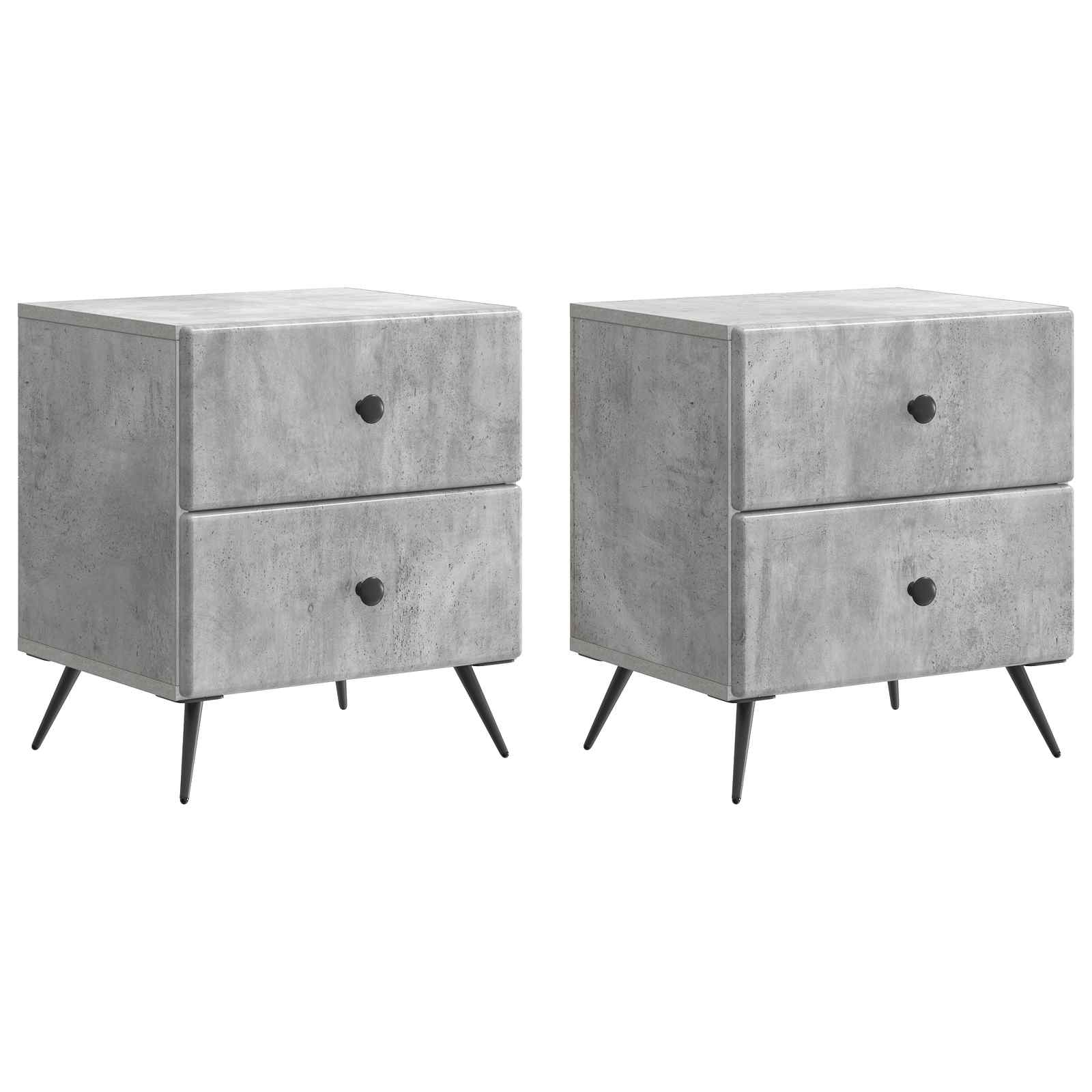 Nachttisch 2 Stk. Betongrau 43 x 34,5 x 47,5 cm Holzwerkstoff