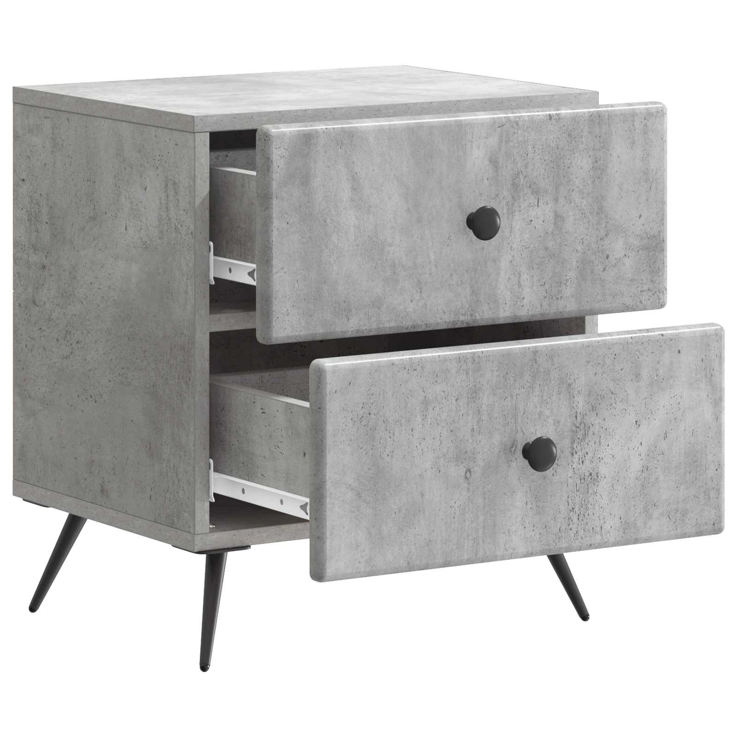 Nachttisch 2 Stk. Betongrau 43 x 34,5 x 47,5 cm Holzwerkstoff