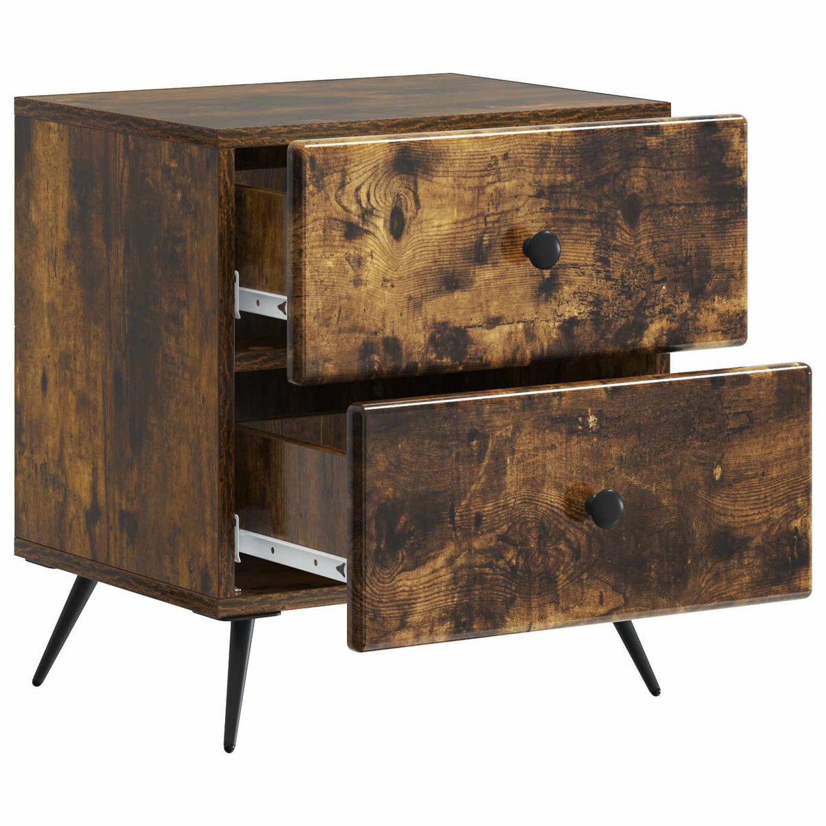 Nachttisch 2 Stk. Räuchereiche 43 x 34,5 x 47,5 cm