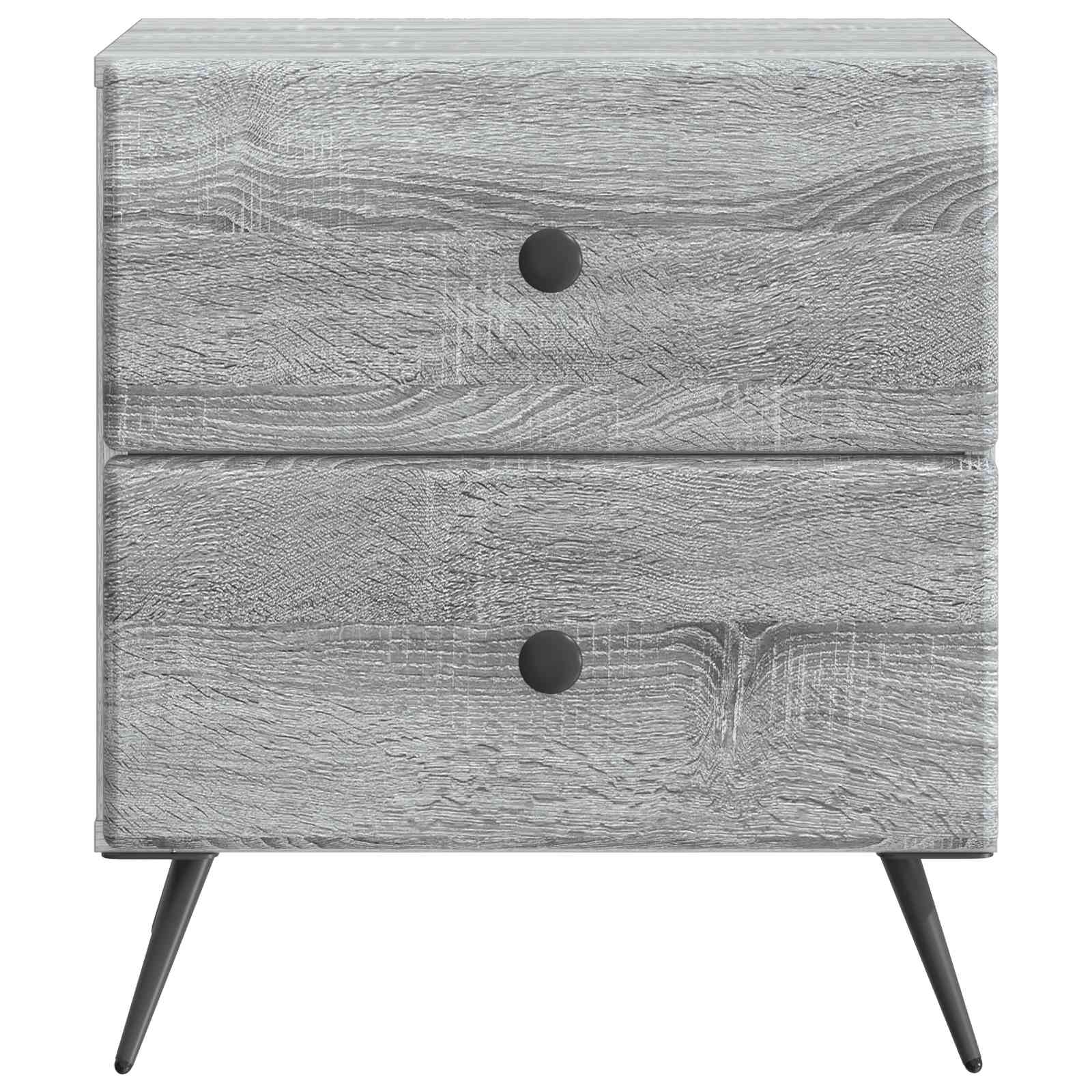 Nachttisch 2 Stk. Sonoma-Grau 43 x 34,5 x 47,5 cm Holzwerkstoff