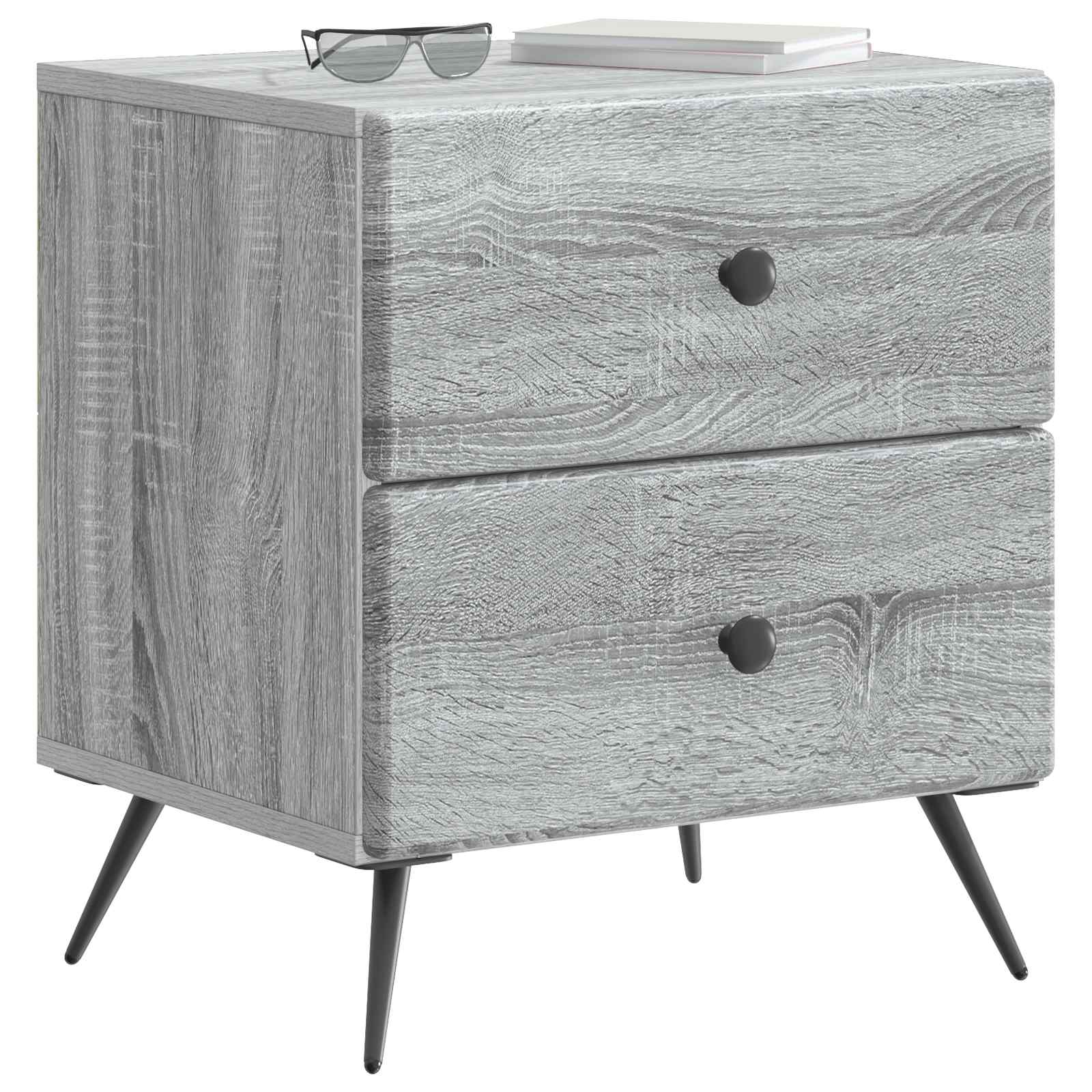 Nachttisch 2 Stk. Sonoma-Grau 43 x 34,5 x 47,5 cm Holzwerkstoff