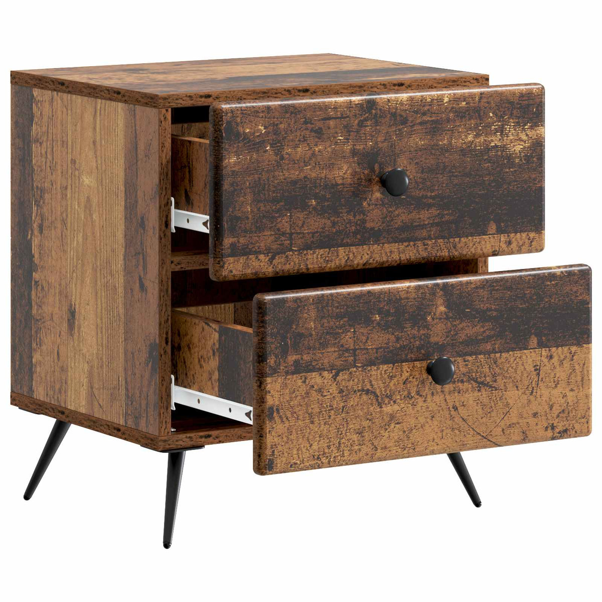 Nachttisch 2 Stk. Altholz 43 x 34,5 x 47,5 cm Holzwerkstoff