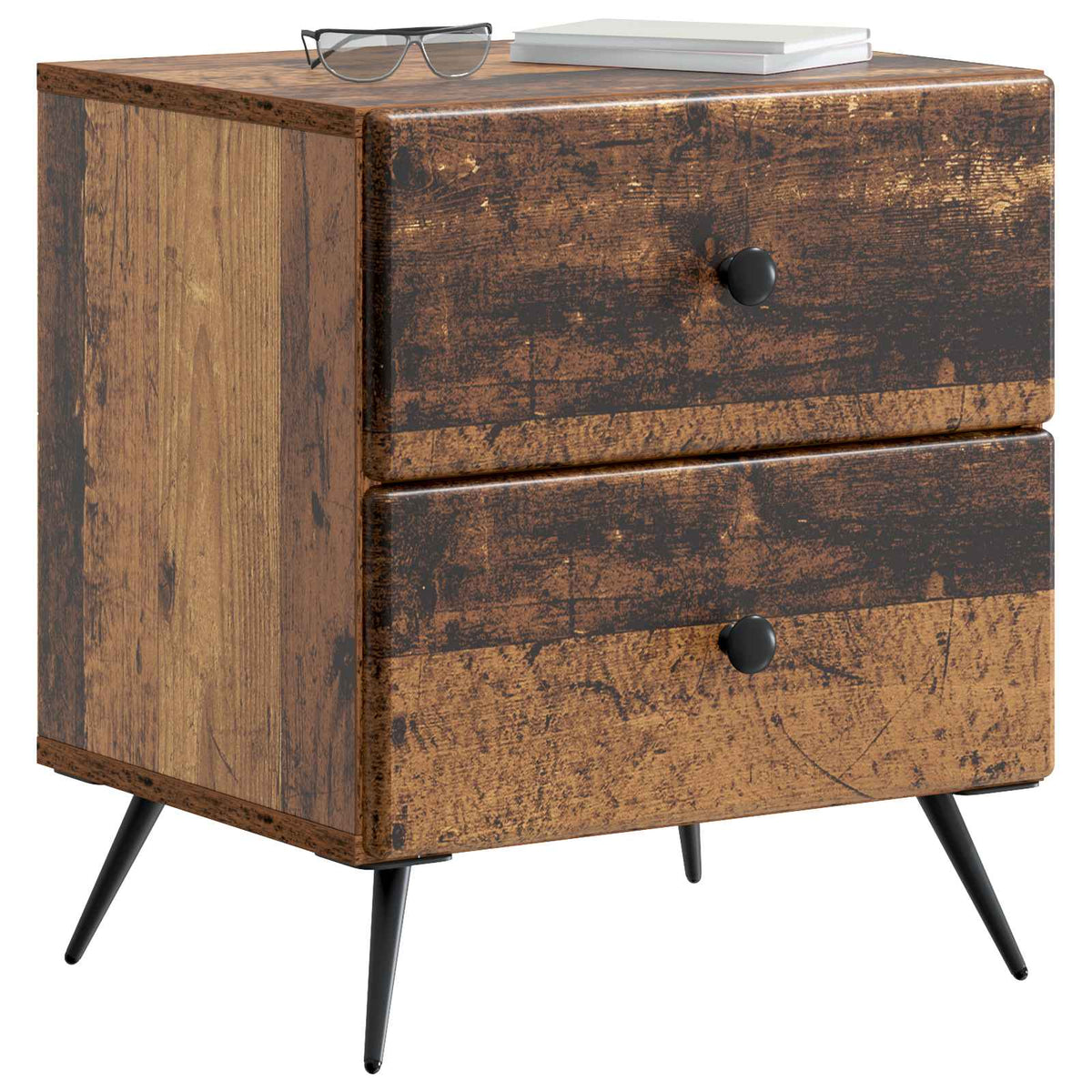 Nachttisch 2 Stk. Altholz 43 x 34,5 x 47,5 cm Holzwerkstoff