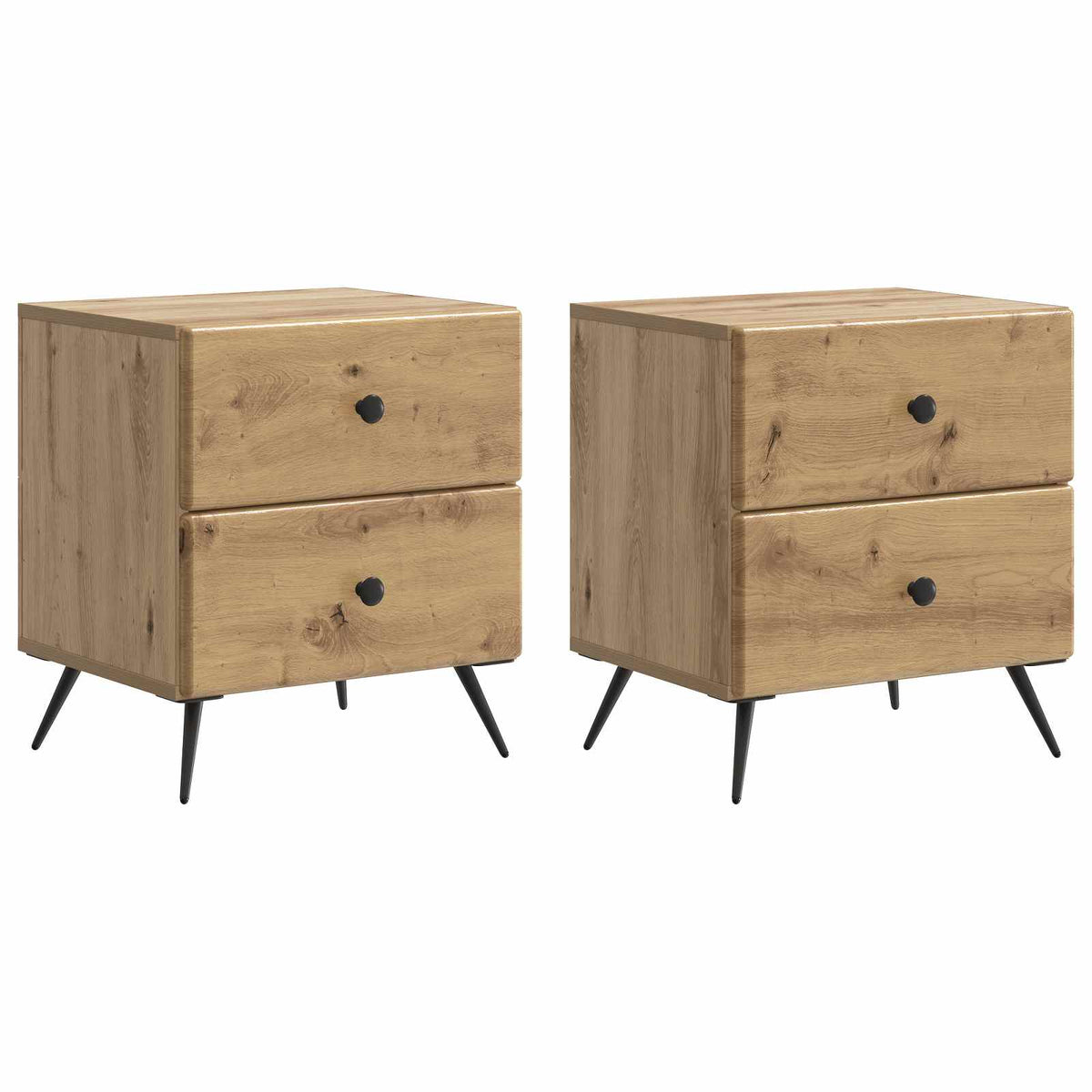 Nachttisch 2 stk. Artisan-Eiche 43 x 34,5 x 47,5 cm