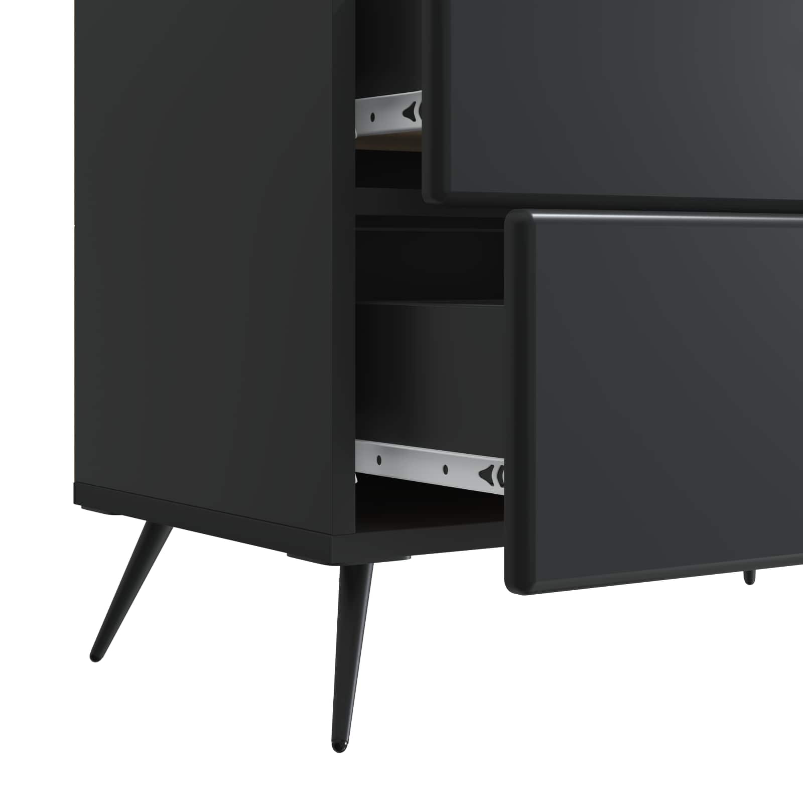 Nachttisch Schwarz 62 x 34,5 x 47,5 cm Holzwerkstoff