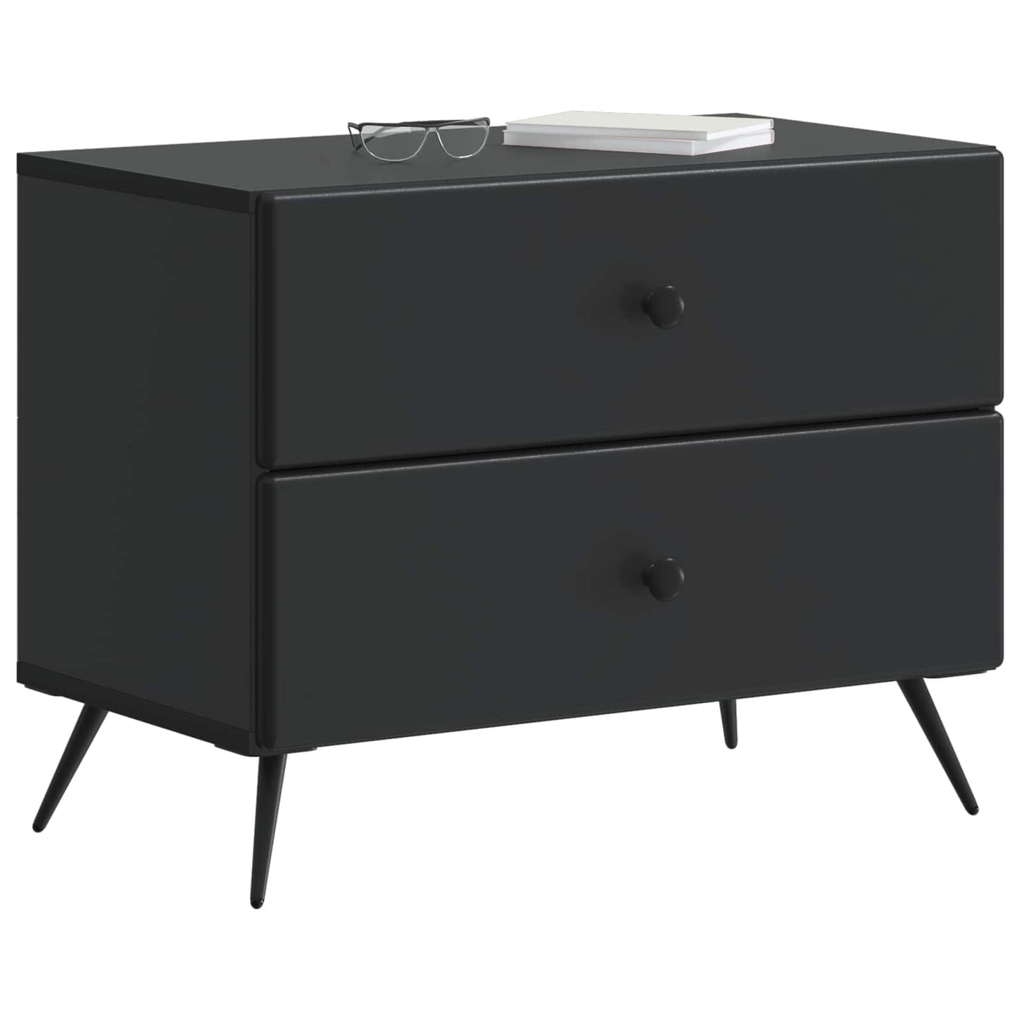 Nachttisch Schwarz 62 x 34,5 x 47,5 cm Holzwerkstoff