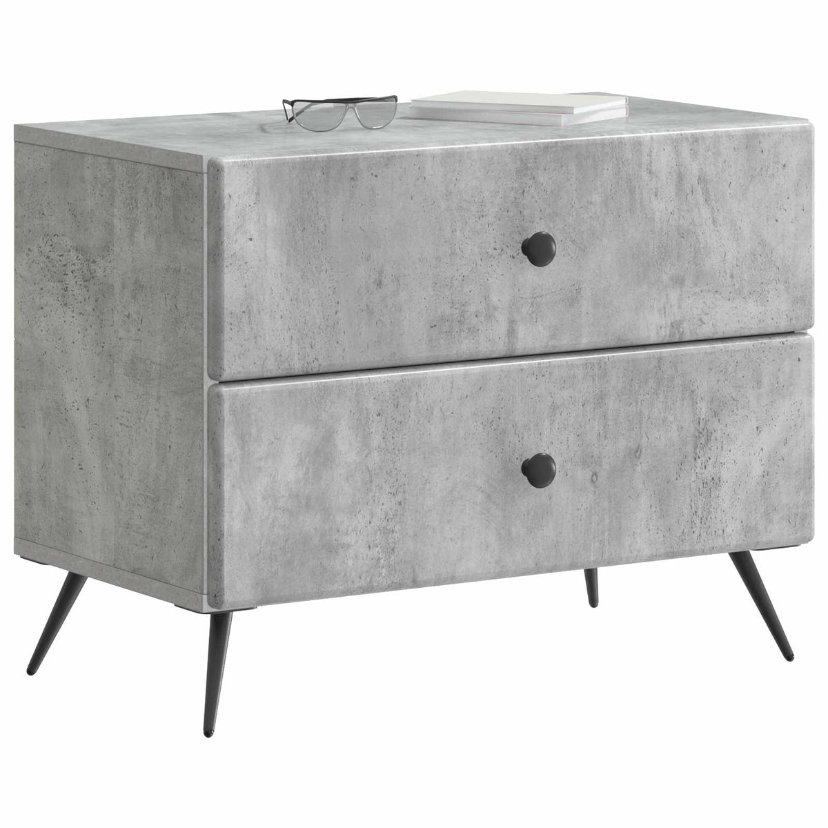 Nachttisch Betongrau 62 x 34,5 x 47,5 cm Holzwerkstoff