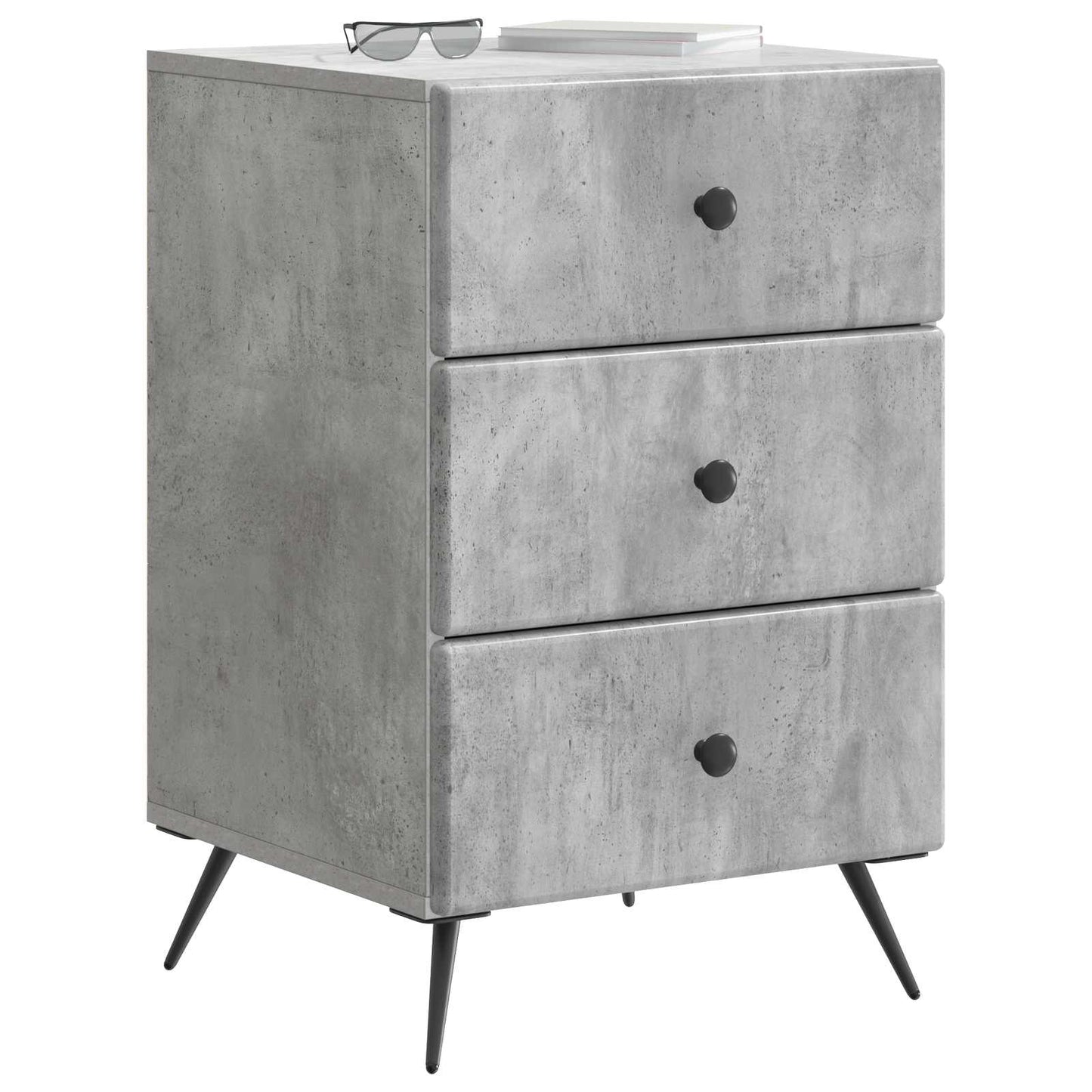 Nachttisch Betongrau 43 x 41 x 66,5 cm Holzwerkstoff
