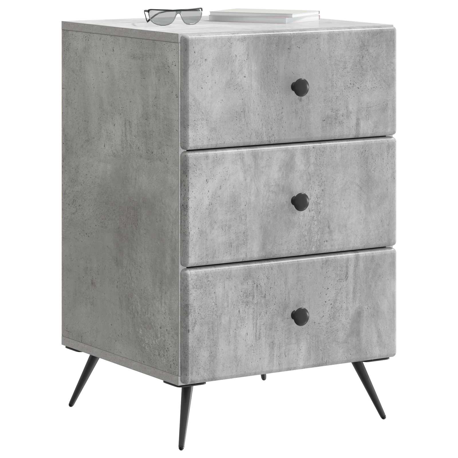 Nachttisch Betongrau 43 x 41 x 66,5 cm Holzwerkstoff