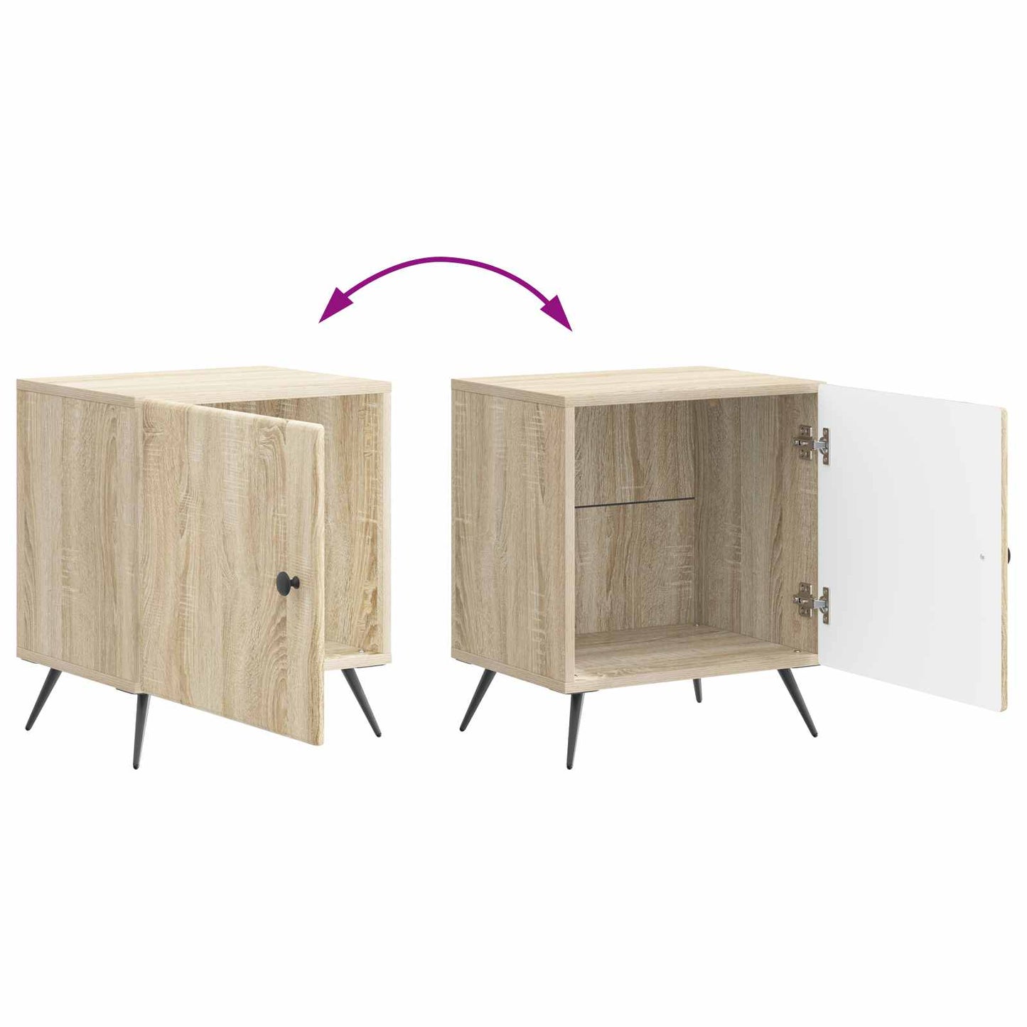 Nachttisch 2 stk. Sonoma-Eiche 43 x 34,5 x 50 cm Holzwerkstoff