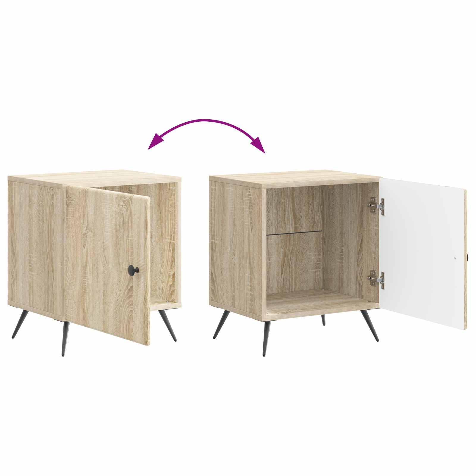 Nachttisch 2 stk. Sonoma-Eiche 43 x 34,5 x 50 cm Holzwerkstoff