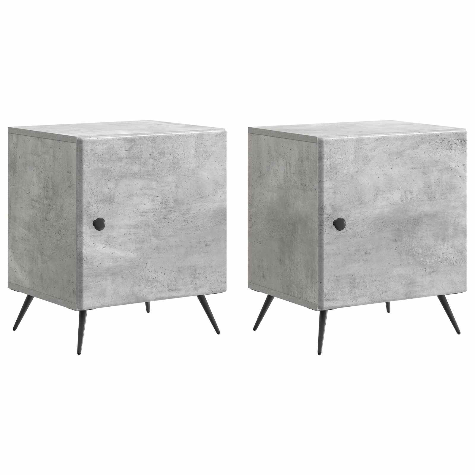 Nachttisch 2 stk. Betongrau 43 x 34,5 x 50 cm Holzwerkstoff