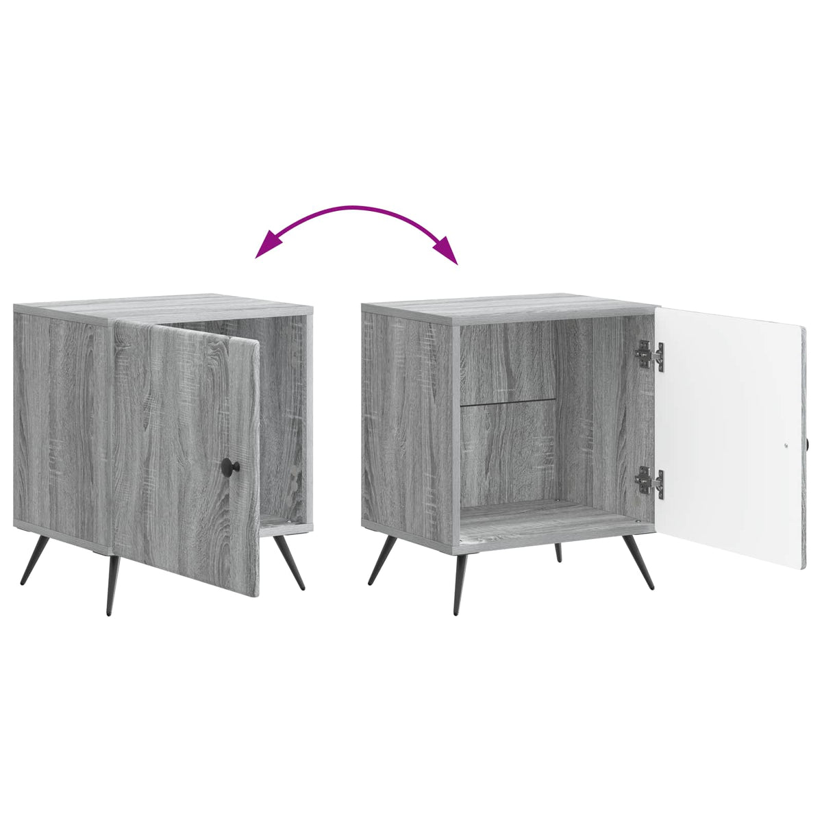 Nachttisch Graues Sonoma 43 x 34,5 x 50 cm Holzwerkstoff