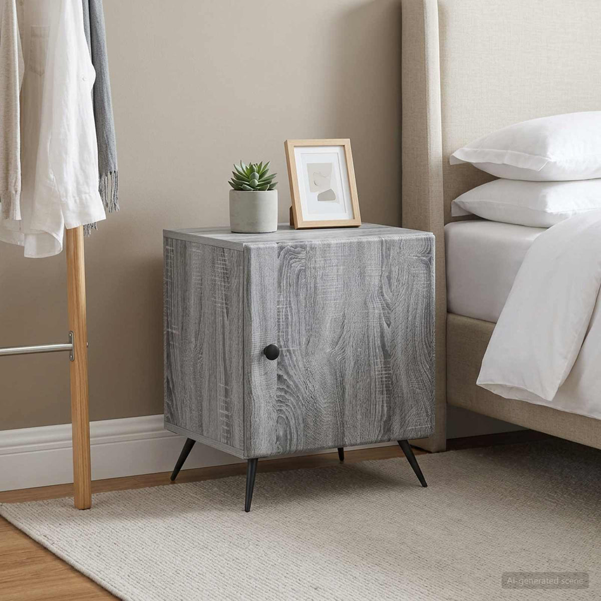 Nachttisch 2 stk. Graues Sonoma 43 x 34,5 x 50 cm Holzwerkstoff