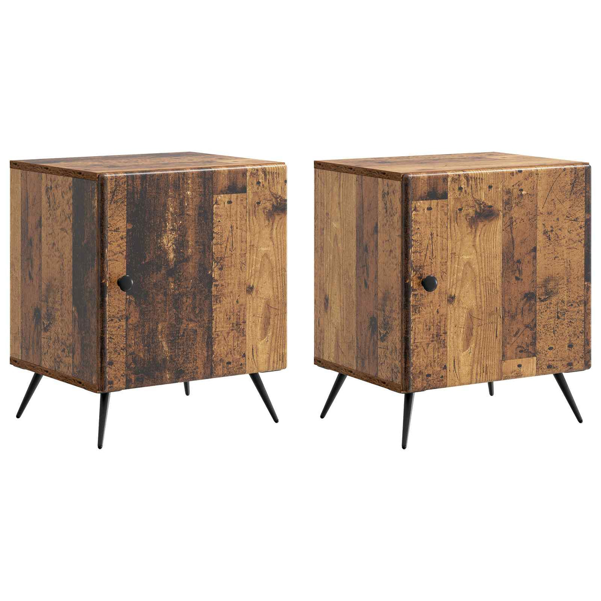 Nachttisch 2 Stk. Altholz 43 x 34,5 x 50 cm Holzwerkstoff
