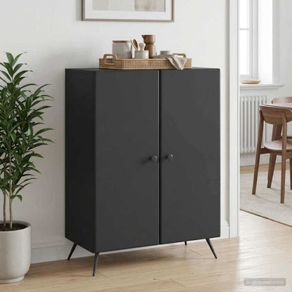 Sideboard Schwarz 66 x 34,5 x 90 cm Holzwerkstoff