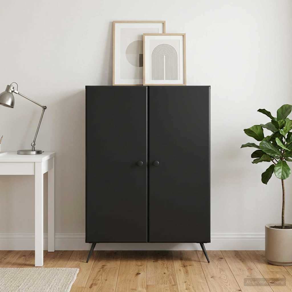 Sideboard Schwarz 66 x 34,5 x 90 cm Holzwerkstoff