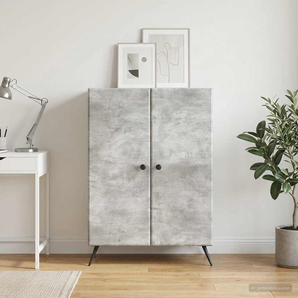 Sideboard Betongrau 66 x 34,5 x 90 cm Holzwerkstoff