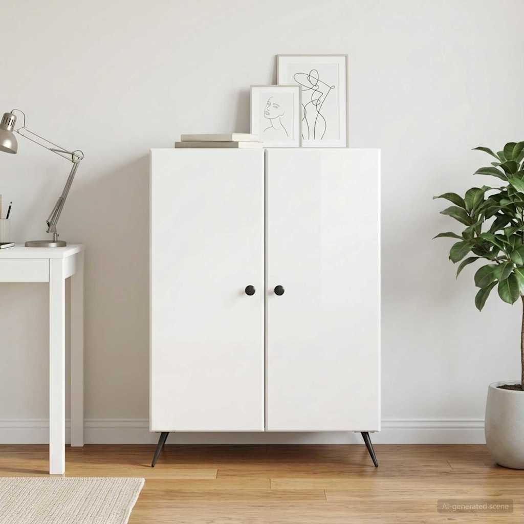 Sideboard Hochglanz Weiß 66 x 34,5 x 90 cm Holzwerkstoff