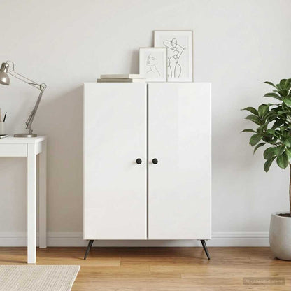 Sideboard Hochglanz Weiß 66 x 34,5 x 90 cm Holzwerkstoff