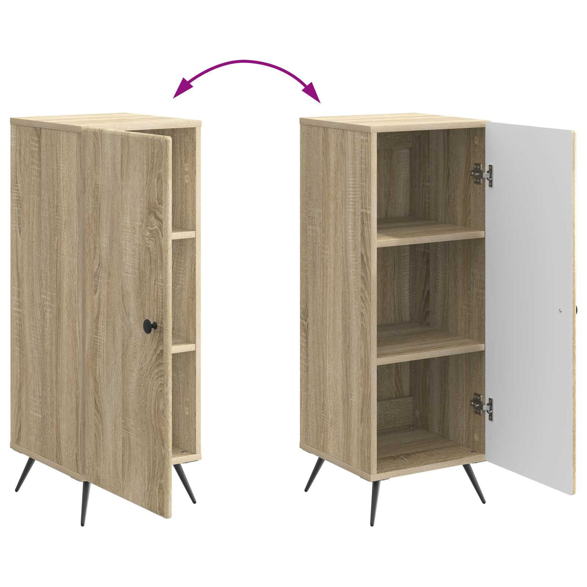 Sideboard Sonoma-Eiche 33 x 34,5 x 90 cm Holzwerkstoff