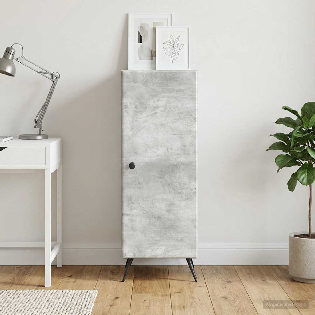 Sideboard Betongrau 33 x 34,5 x 90 cm Holzwerkstoff