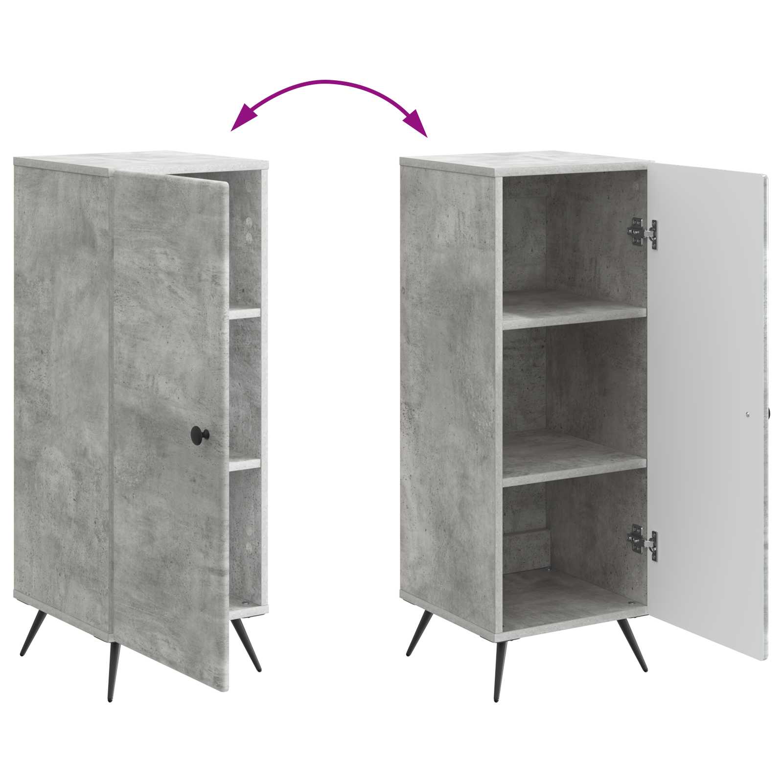 Sideboard Betongrau 33 x 34,5 x 90 cm Holzwerkstoff