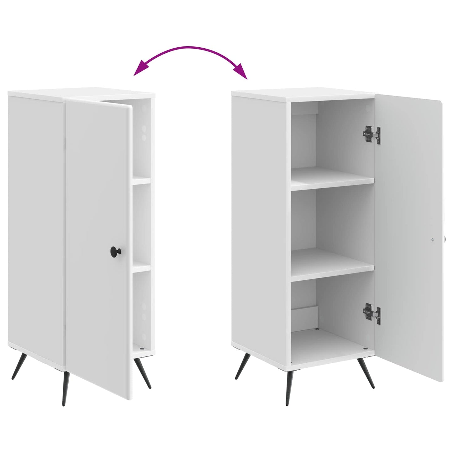 Sideboard Hochglanz Weiß 33 x 34,5 x 90 cm Holzwerkstoff