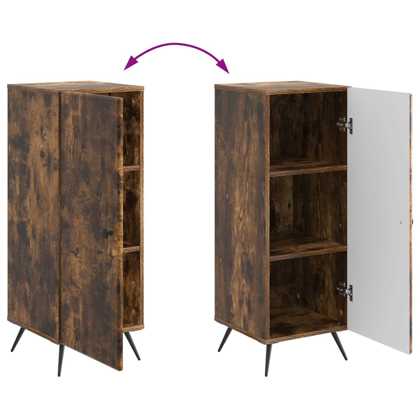 Sideboard Räuchereiche 33 x 34,5 x 90 cm Holzwerkstoff