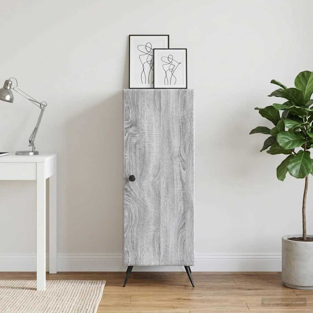 Sideboard Sonoma-Grau 33 x 34,5 x 90 cm Holzwerkstoff