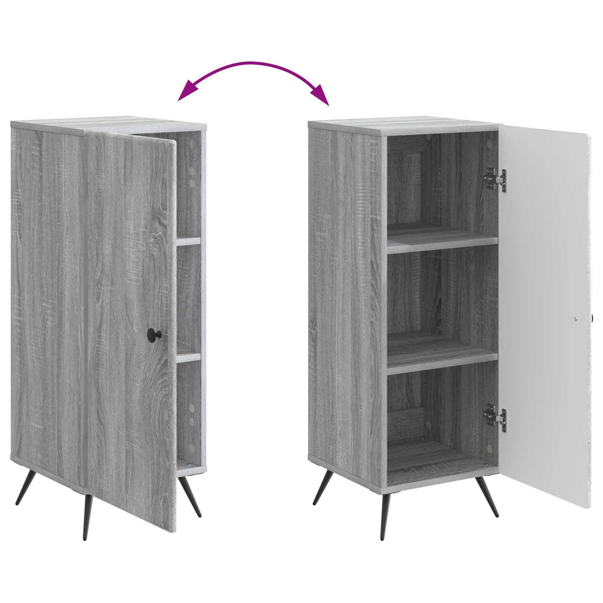 Sideboard Sonoma-Grau 33 x 34,5 x 90 cm Holzwerkstoff
