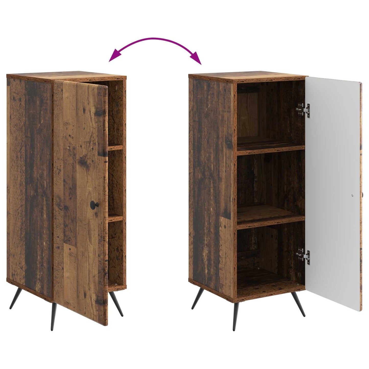 Sideboard Altholz 33 x 34,5 x 90 cm Holzwerkstoff