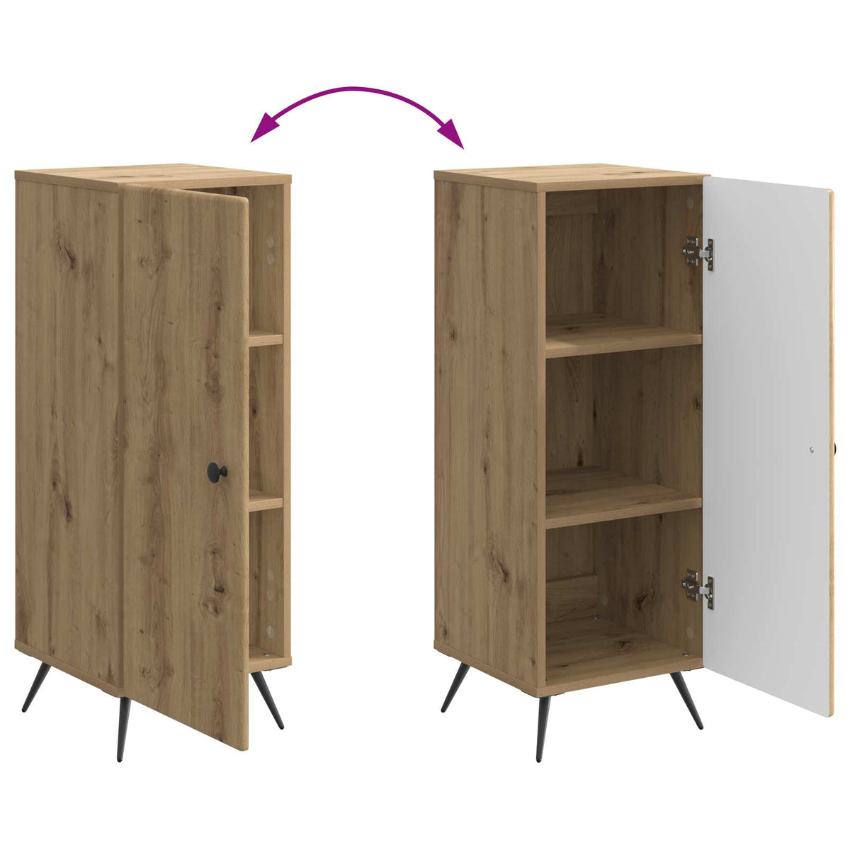 Sideboard Artisan-Eiche 33 x 34,5 x 90 cm Holzwerkstoff