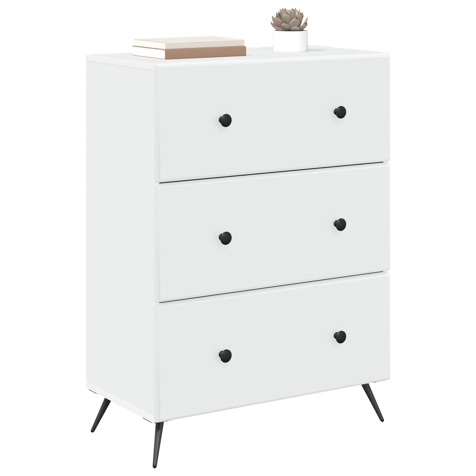 Schubladenschrank Weiß 66 x 34,5 x 90 cm Holzwerkstoff
