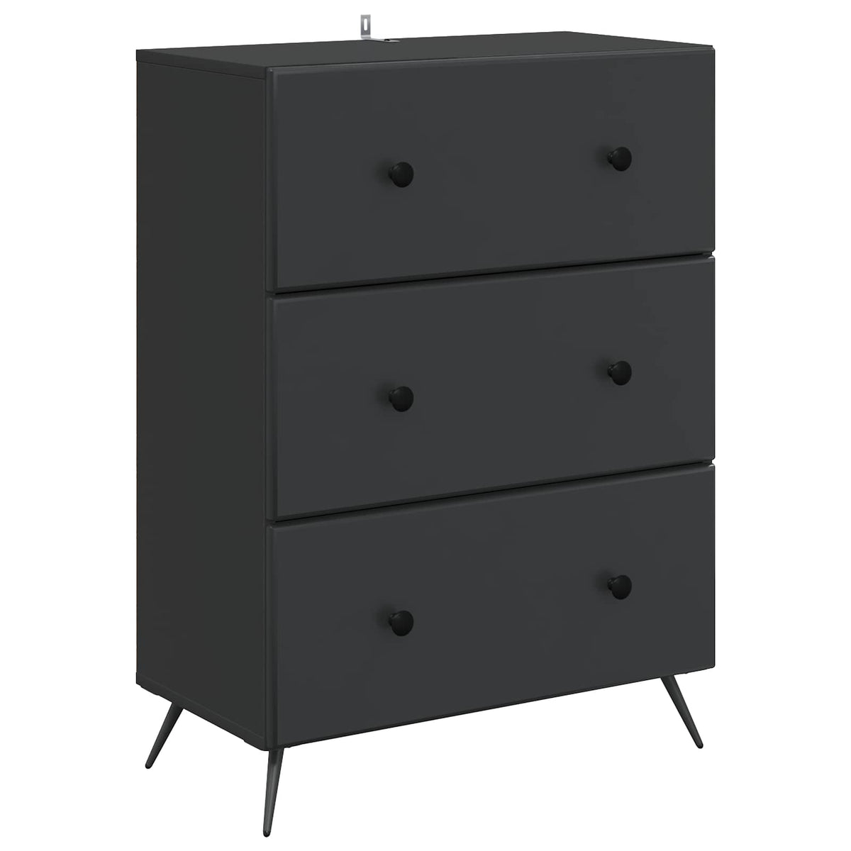 Schubladenschrank 66 x 34,5 x 90 cm Holzwerkstoff Schwarz